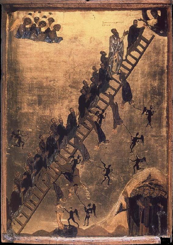 unknow artist The Spiritual Ladder of Saint John Climacus Norge oil painting art